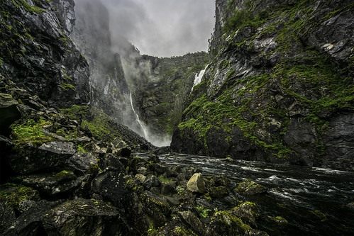contrast falls hdr highdynamicrange landscape mountain mountainscape monumental nature outdoors outdoor panorama rock rocks river sony sky valley wimvandem water waterfall waterfalls norway ultrawide golddragon daarklands greatphotographers