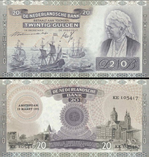 20 guldenov Holandsko 1941