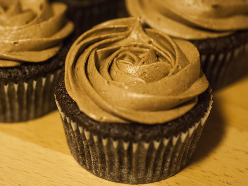 Nutella-filled mocha cupcakes with Nutella-mocha buttercream frosting