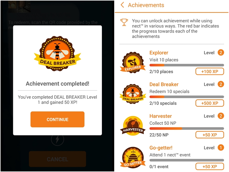 nect achievements gamification