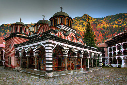 autumn dusk monastery bulgaria rila bluehour bulgarie rilamonastery bulgarien bulgaristan българия рилскиманастир