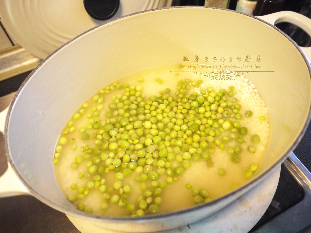 孤身廚房-海瓜子豌豆炊飯。《LE CREUSET鑄鐵鍋飯料理》試做10