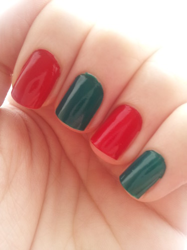 Christmas nails Red and green