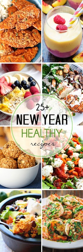 25+ New Year Healthy recipes collage.