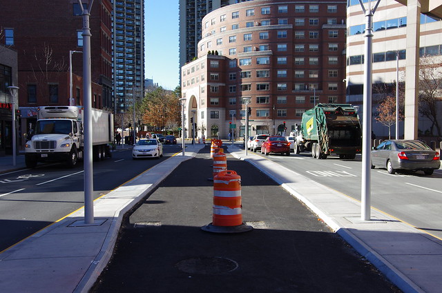 Eyes on the Street: Cycle Track Construction on Staniford and Causeway Streets, December 2016