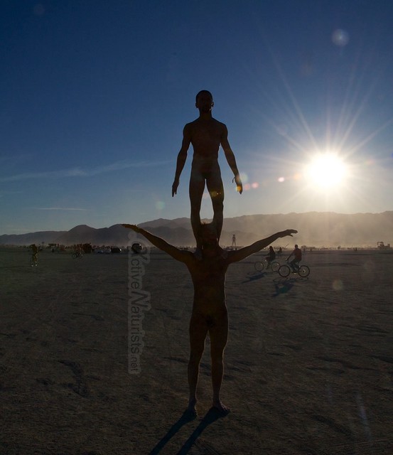 naturist acro-yoga gymnasium 0010 Burning Man 2015, Black Rock City, Nevada, USA