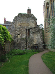 north-west corner of abbey frontage (cathedral to right)