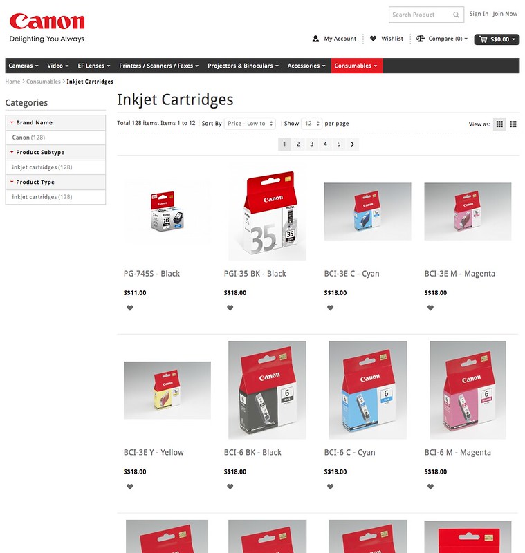 Canon Online Store (Singapore) - Consumables