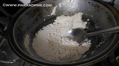 Indian Noodles Recipe  - Roast the wheat flour