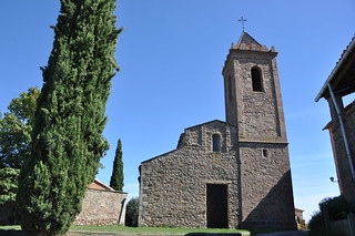 Sagàs. St. Andrew's parish church. 11th C. Bell tower buit in the 19th. C.