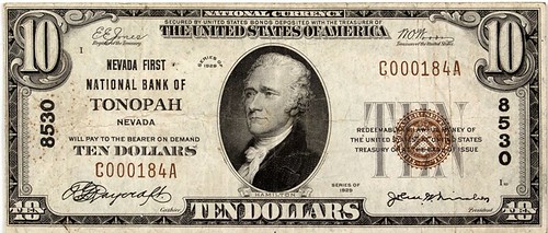 Tonopah, Nevada - $10, 1929