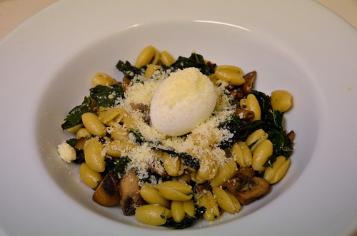 Mushroom Browned Butter Cavatelli with Lacinato Kale & Soft-Boiled Eggs