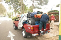 Loading up the trucks in Lima Image