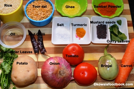 ingredients for lentil rice