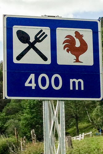 sign norway restaurant farm cock eat roadsign