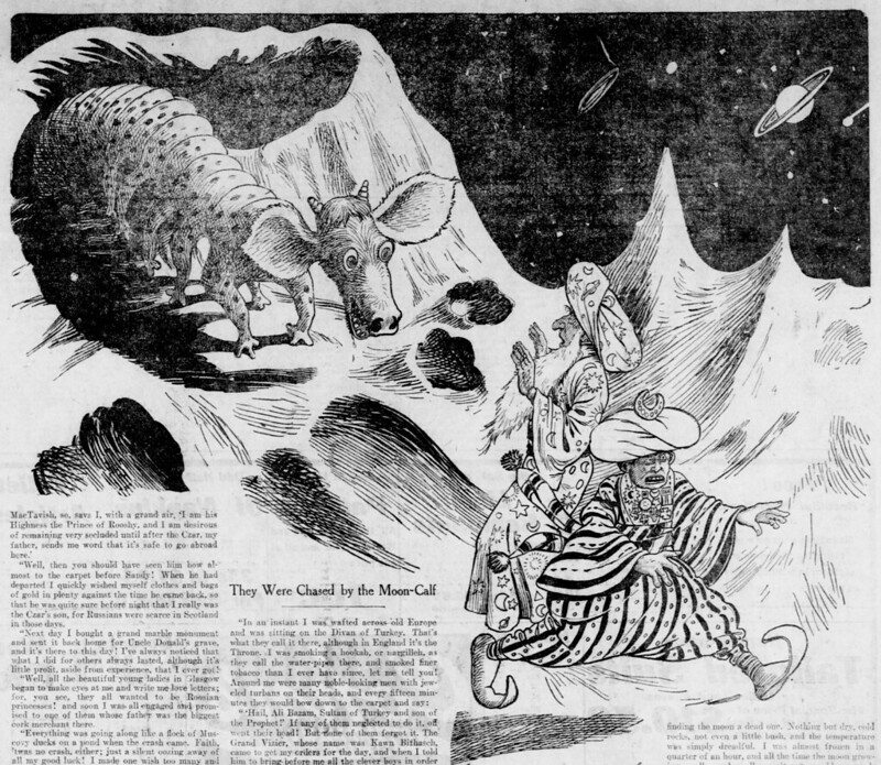 Walt McDougall - The Salt Lake herald., October 09, 1904, They Were Chased by the Moon-Calf