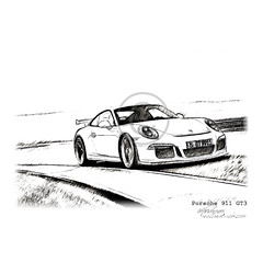 Porsche 911 GT3 Pencildrawing by www.autozeichnungen.net