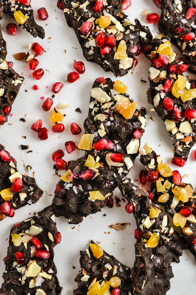 Chocolate Almond Bark with Pomegranate and Ginger | Things I Made Today