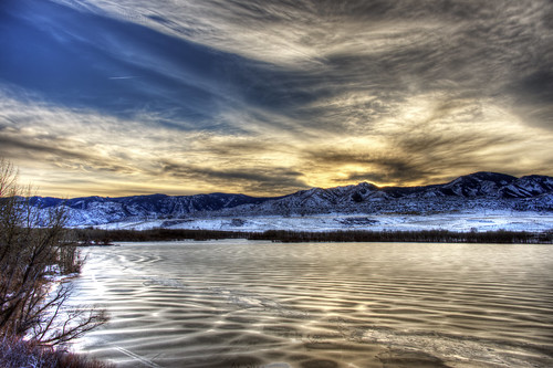 winter sky sun foothills mountain lake snow cold ice nature clouds landscape frozen colorado denver chatfield littleton 201512