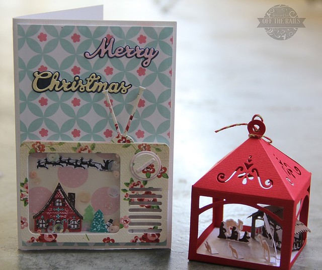 "Merry Christmas" shaker card and minaiture lantern