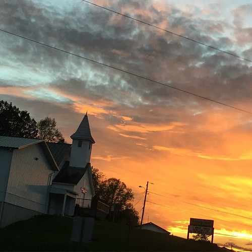 sunset orange yellow clouds square colorful driveby wv squareformat iphone onawv iphoneography instagramapp uploaded:by=instagram mudriverbaptistchurch