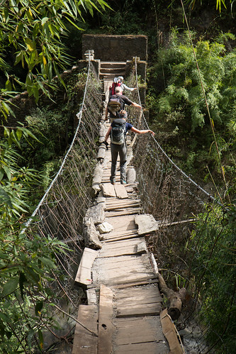 bridge nepal himalaya bihi westernregion manaslucircuit mountainkingdoms