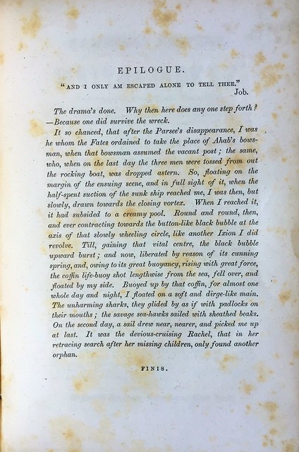 Moby Dick 1851 epilogue