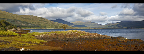 panorama cloud mountains tree coast rocks isleofmull argyllbute lochscridain