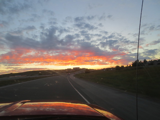 Sunset from the passenger seat