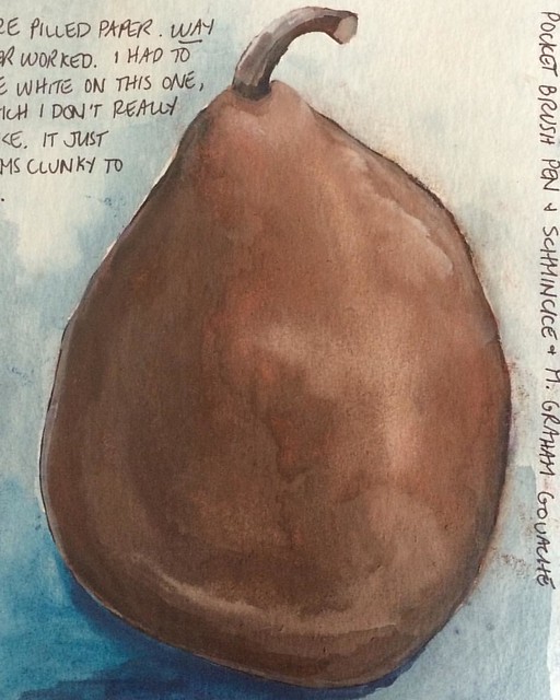 Pear #pears #gouache #gouachesketch #watercolor #watercolors #watercolorsketch #painting #paintings #paintsketch #art #sketchbooks