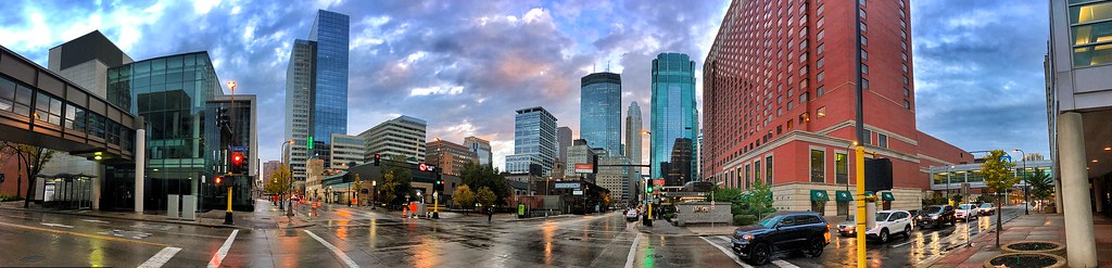 Downtown Minneapolis after a rain