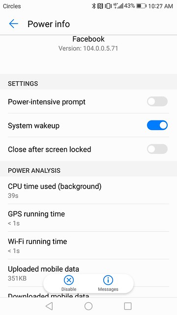 Huawei Mate 9 - EMUI 5.0 - Power Info