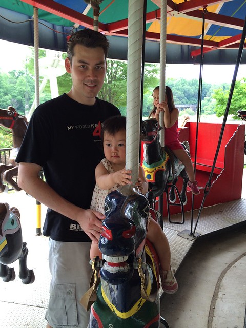 Riding the carousel at Lake Accotink Park
