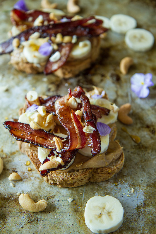 Cashew Butter Banana and Bacon Toast
