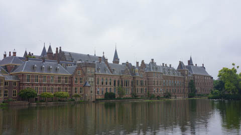 Gloomy Binnenhof in The Hague