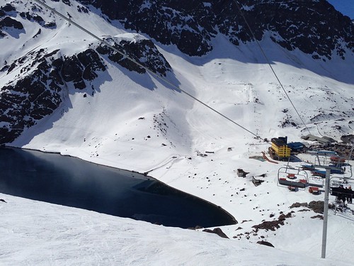 chile lake view skiresort chairlift lalaguna portillo lagunadelinca 滑雪场 智利