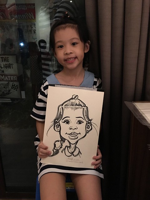 Caricature live sketching for birthday party