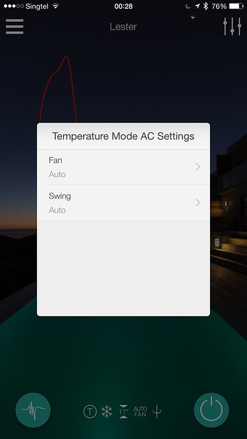 Ambi Climate iOS App - Ambi Climate iOS App - Temperature Mode AC Settings