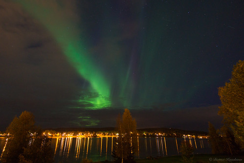 Aurora over Lake Svartbyträsket, Boden, Sweden