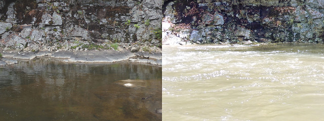 river water level comparison Linville Gorge