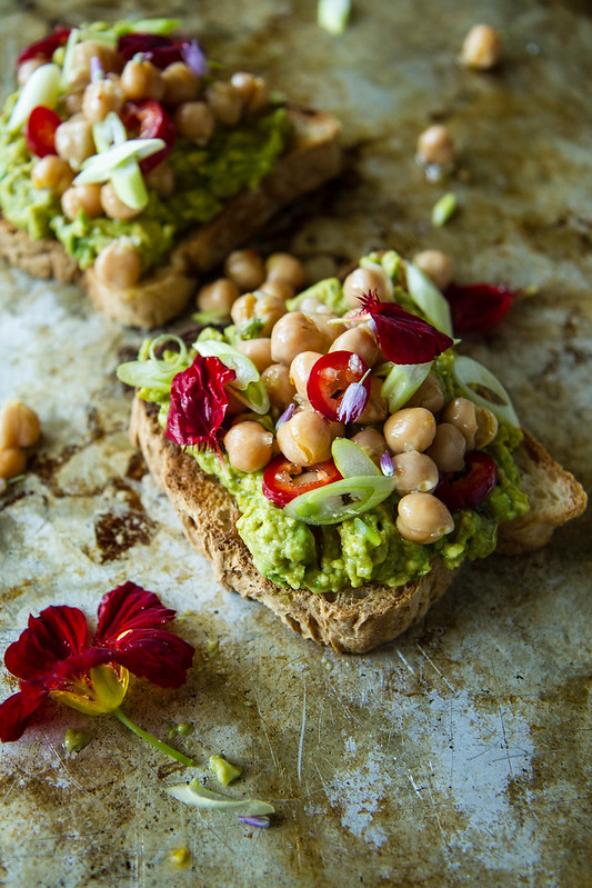 Curried Avocado Toast with Spicy Chickpeas
