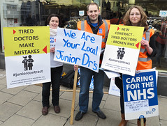 Junior doctors raising awareness of the reasons for their strike vote on the streets of Norwich