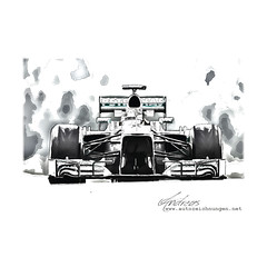 Mercedes Formel-1 GP #Pencildrawing by www.autozeichnungen.net