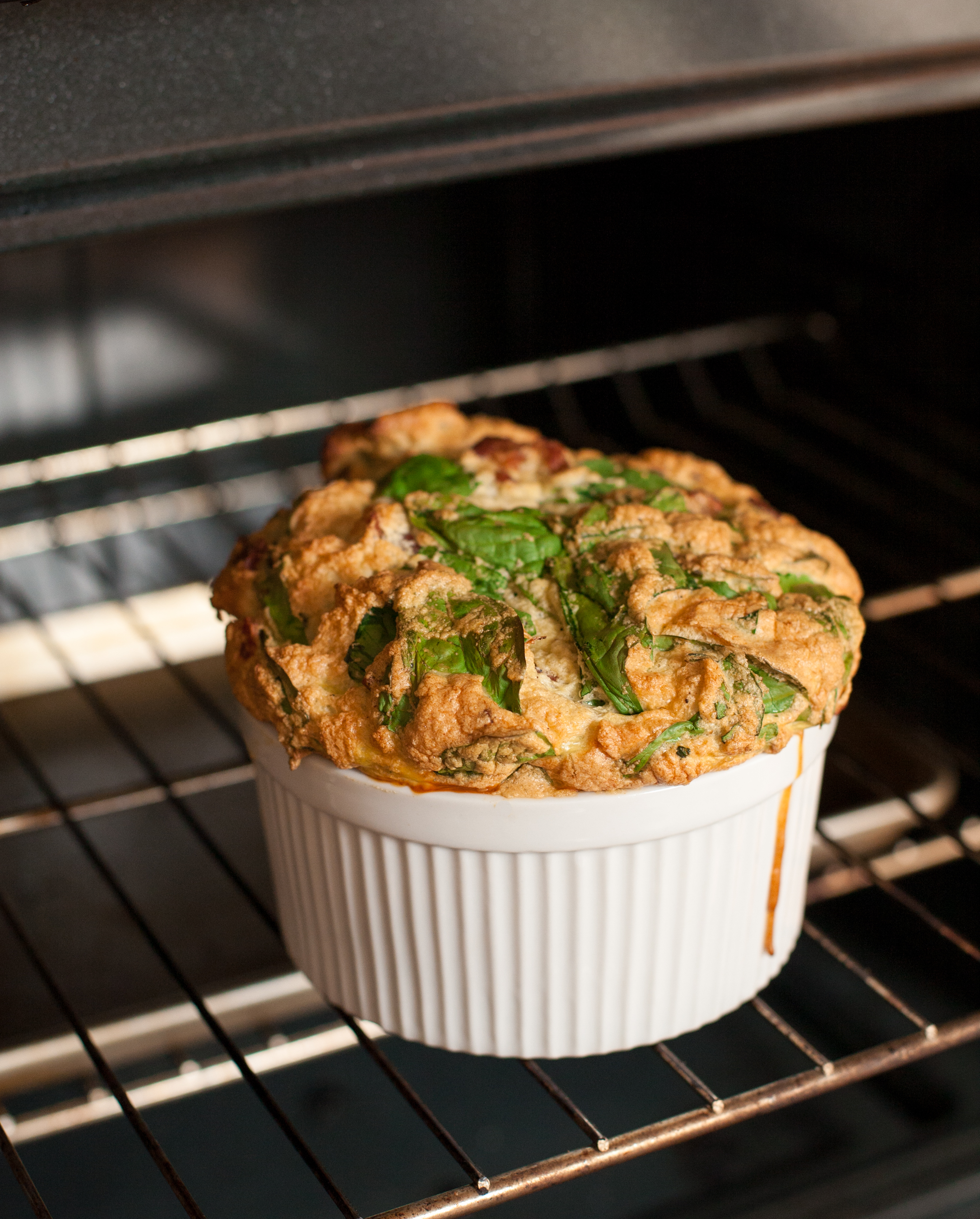 Spinach & Bacon Soufflé from Paleo Planet by Becky Winkler
