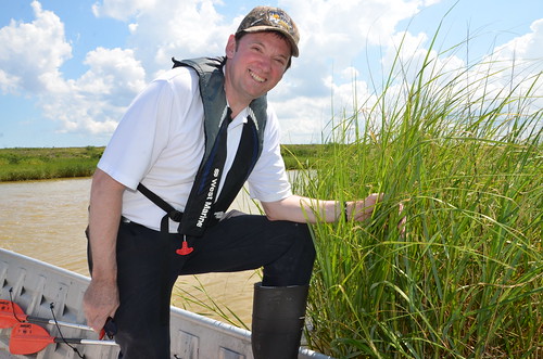 NRCS Assistant Chief, Kirk Hanlin, inspecting created marshes in the Houston Ship Channel