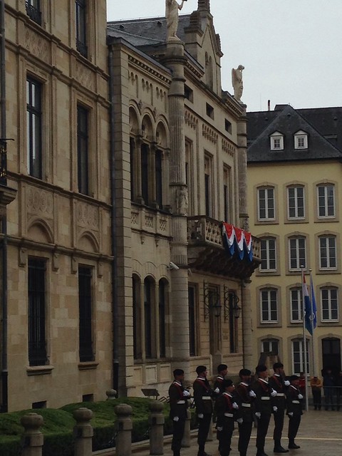 Changing of the guard at the Grand Ducal Palace as part of the National Day celebrations