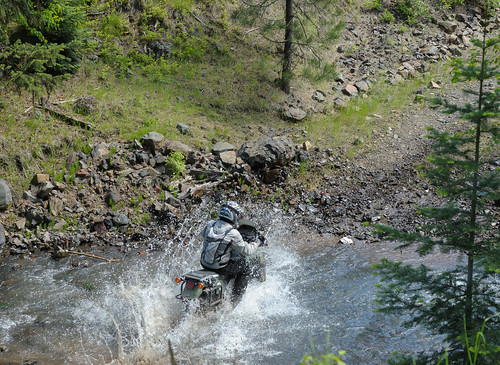 oregon riding motorcycle toni splashing kawasakiklr650 hbtoni