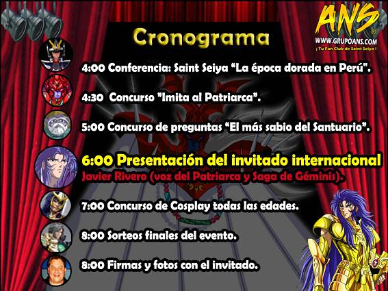 Caballeros del Zodiaco en Lima : Conferencia ANS este 19 de Setiembre