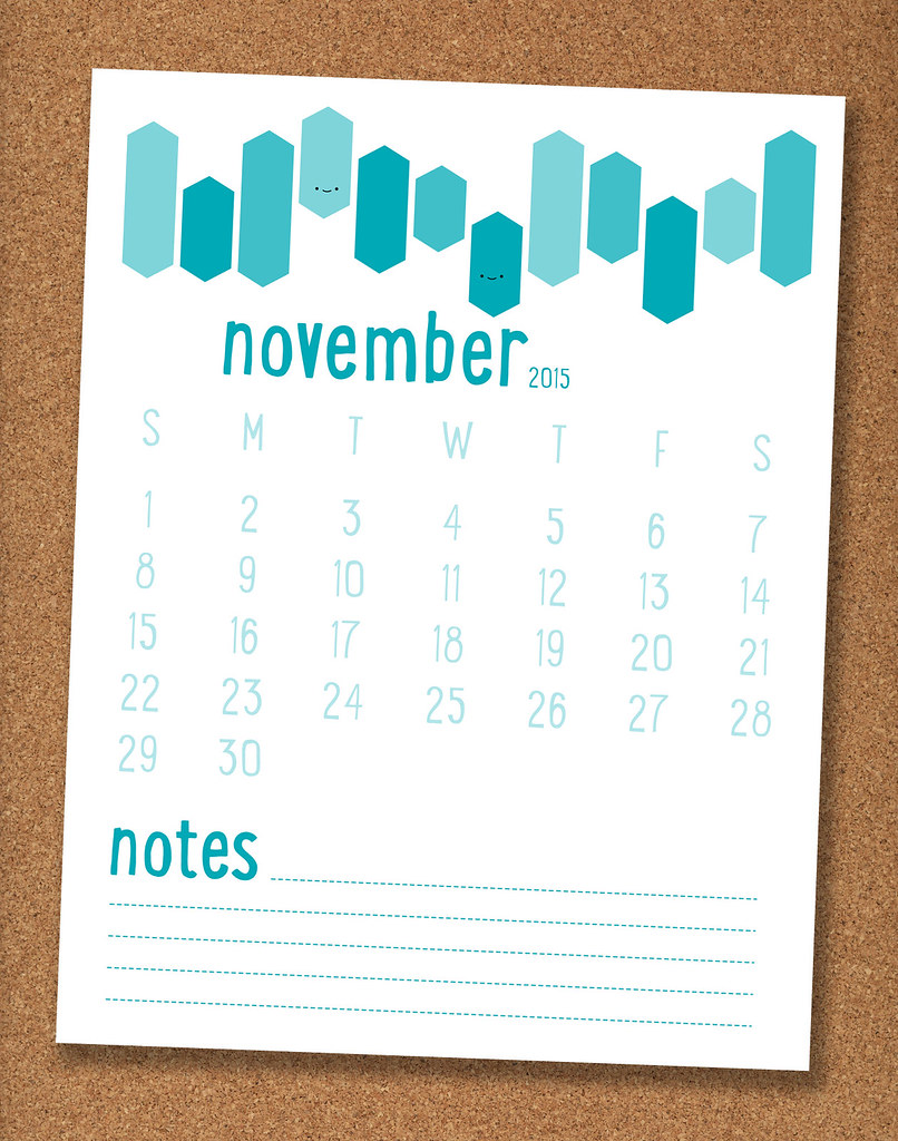 2015 November Print Calendar