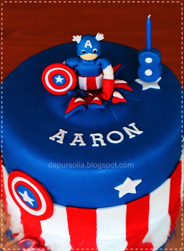 Captain America Cake for Aaron 8 y.o.